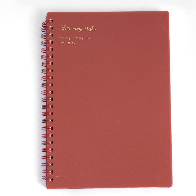 A5 B5 Coil this student horizontal line grid literary notebook retro rollover spiral simple coil this office stationery: RED / A5