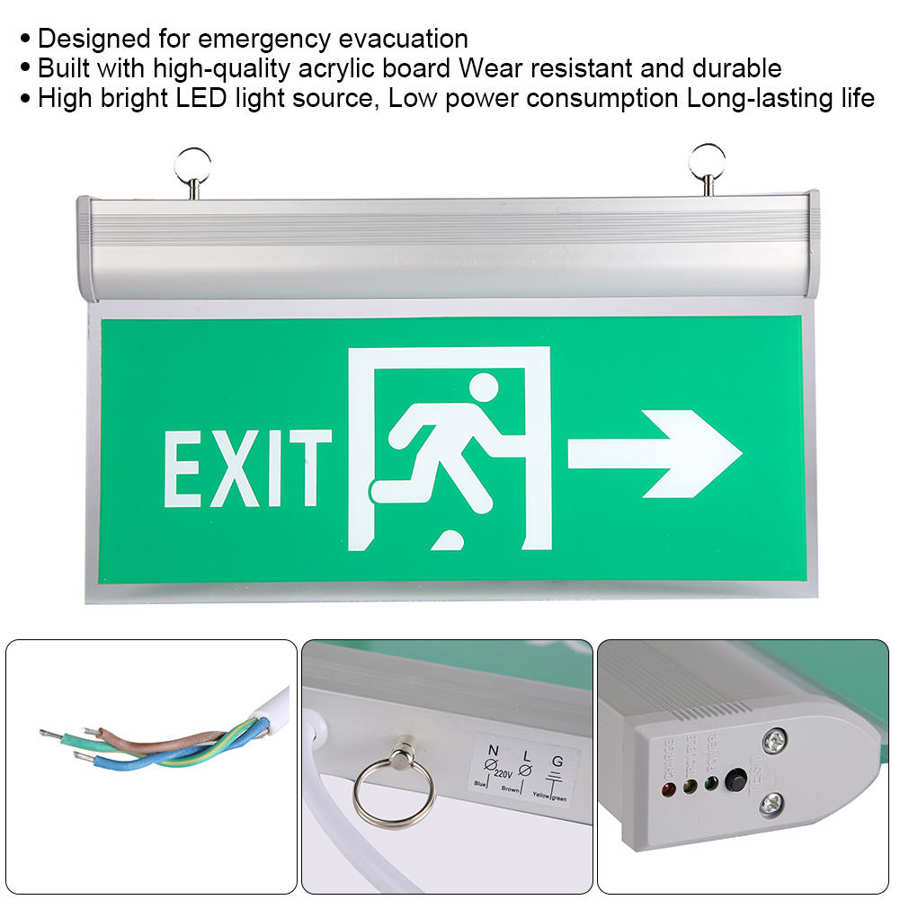 Alarm Signaal Lamp Strobe 110-220V Acryl Led Nooduitgang Lamp Evacuatie Indicator Licht