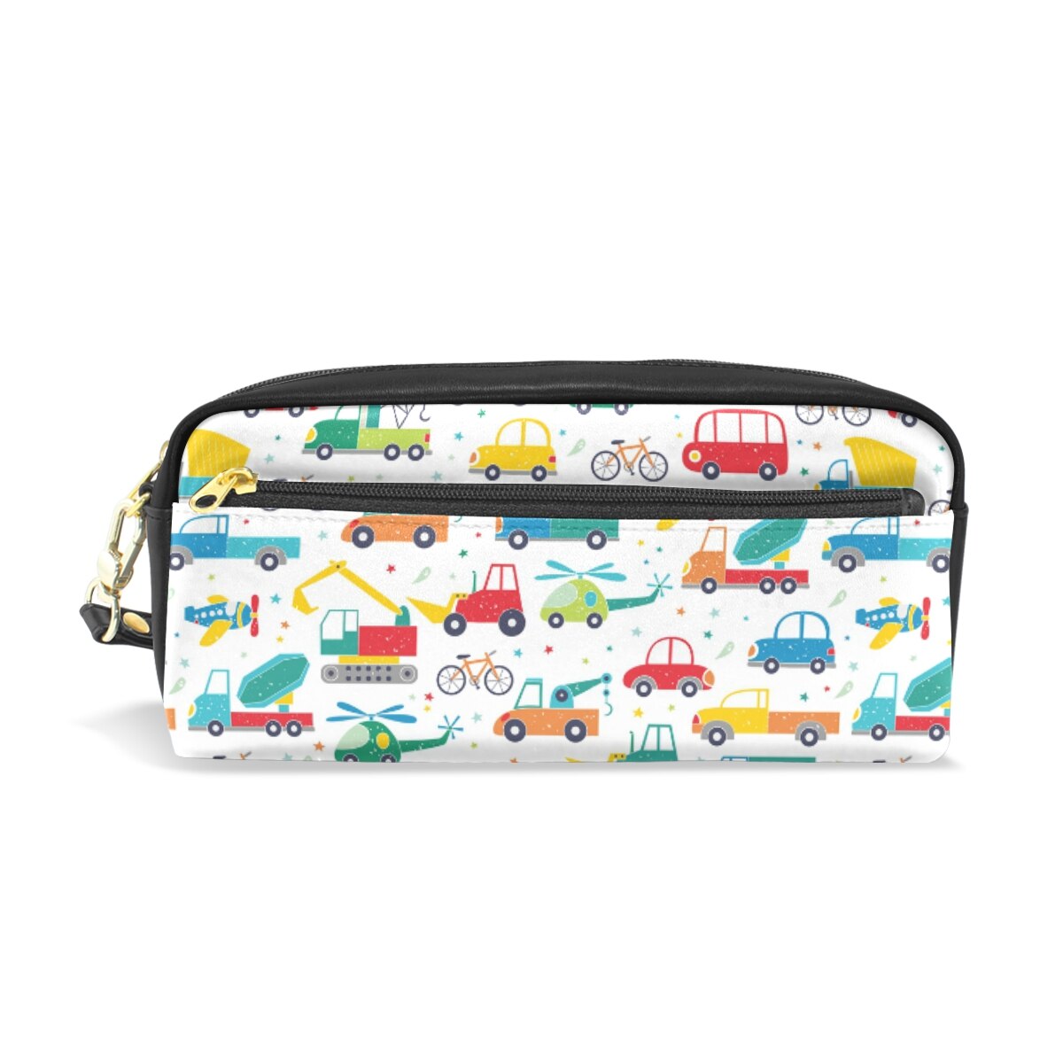 Dinosaur print PU leather Pencil Case School Pencil Case for Boy Girl Simple Large-capacity Pencil Cases Stationery Cosmetic Bag: 02