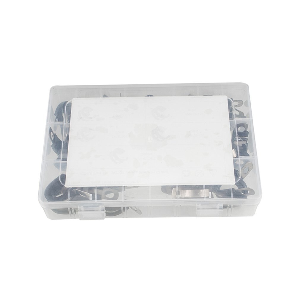 55 stuks 5 maten rubberen, roestvrijstalen slangklem, kabelklem, metalen klem, buishouder voor buissnoerinstallatie