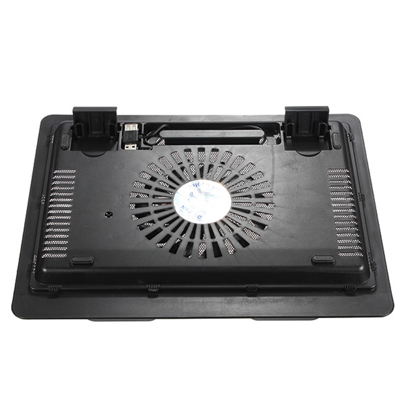 Backlight Computer Radiator Black Thin USB Laptop Cooling Pad Notebook Cooler Stand with 140mm LED Cooling Fans