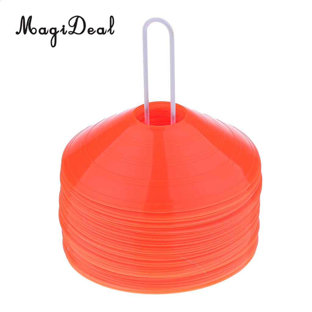 MagiDeal 50 Pieces Sport Soccer Mini Disc Cones Football Agility Taining Aids / Boundary Marker Saucer Cones