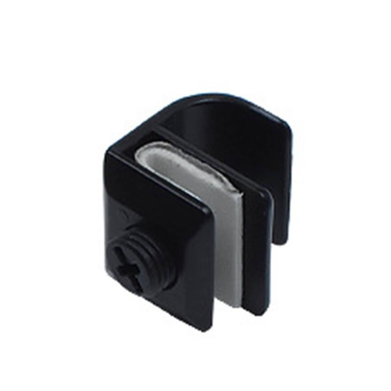 Glass Door Handle/Clamp Glass Showcases Cabinet Drawer Metal Pulls No Drilling: black