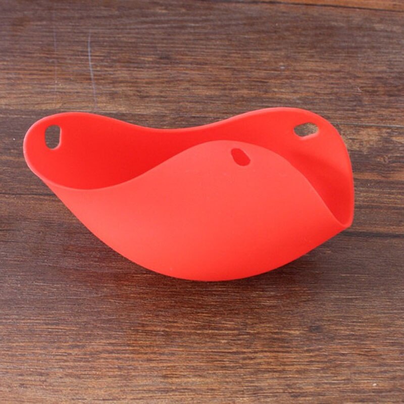 Venta 1 pieza útil bol de forma molde silicona huevos escalfadores cocina utensilios de cocina 4 colores: Red