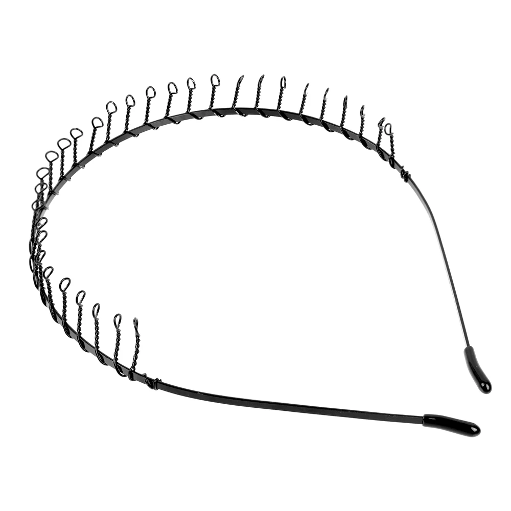 Unisex Black Wave Haarband Heren Dames Mode Golvend Haar Hoofd Hoepel Band Sport Hoofdband Haarband Hoofddeksels Haaraccessoires: Zilver