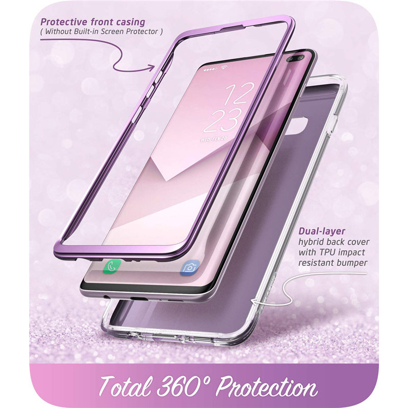 Pour Samsung Galaxy S10 Plus étui 6.4 pouces i-blason Cosmo coque en marbre à paillettes sans protecteur d'écran intégré