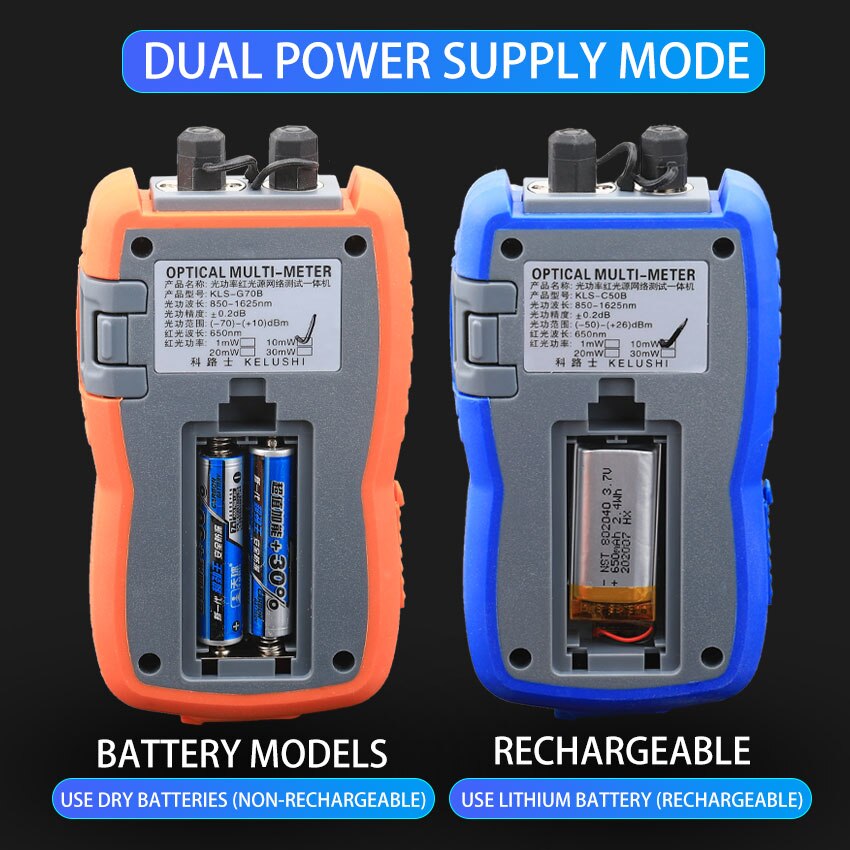 KELUSHI 4 in 1 Optical Power Meter Visual Fault Locator All in One Machine Network Cable Optical Fiber Tester With RJ45 Remote