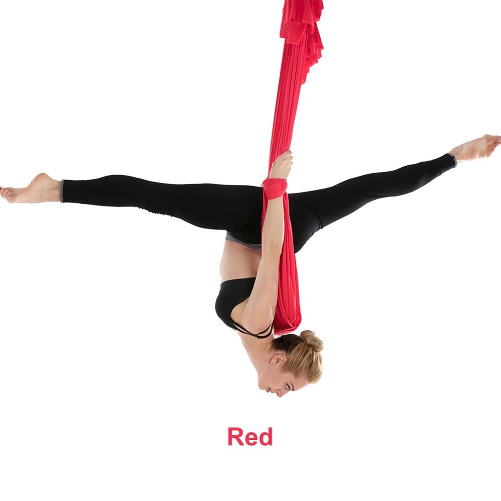 5*2.8m elastiske aerial yoga hængekøje swing seneste anti-tyngdekraft yoga bælter til yoga træning yoga sport: Rød