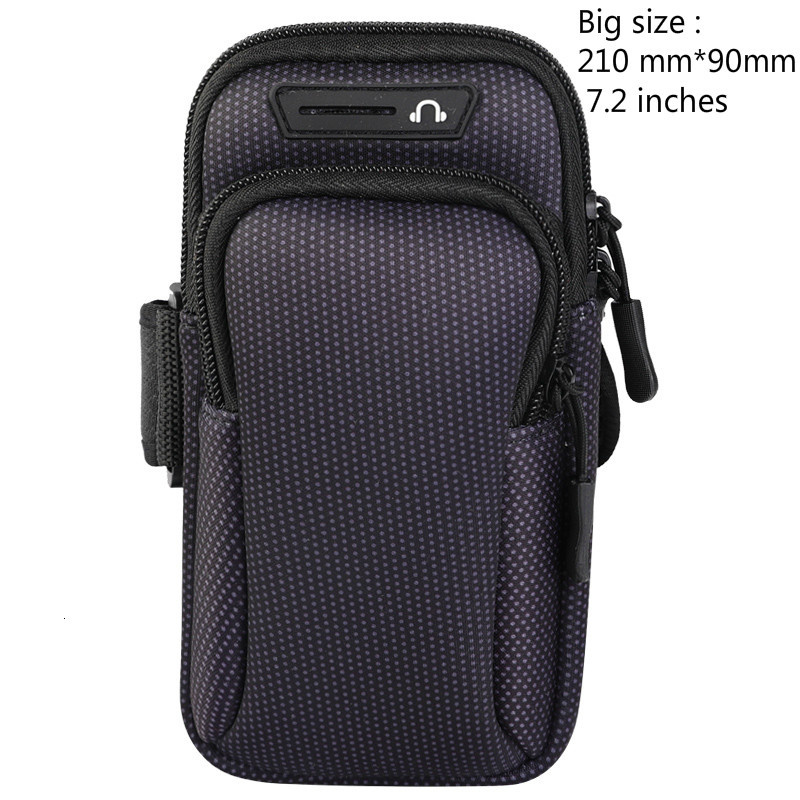 Wrist Arm Band Bag Universal for Mobile iPhone 13 with 6.5&quot; 7.2 inch Breathable Mesh Waterproof Sports Armband Phone Case: black 7.2icn