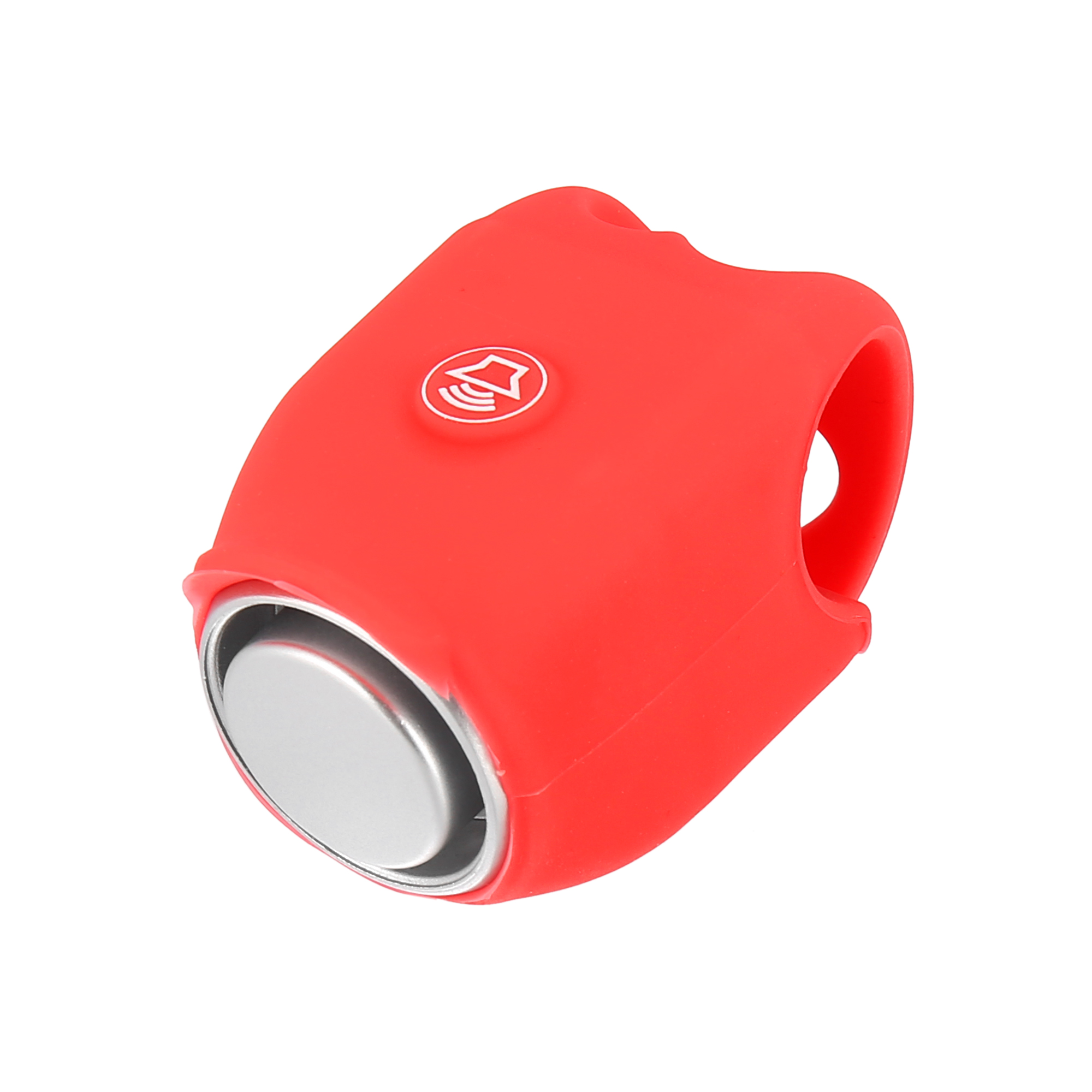 Elektrische 110db Fietsbel Hoorn Ring Loud Fiets Alarm Stuur Luid Hoorns Siliconen Fietsen Veiligheid Voor Weg Mountainbike: Red Battery