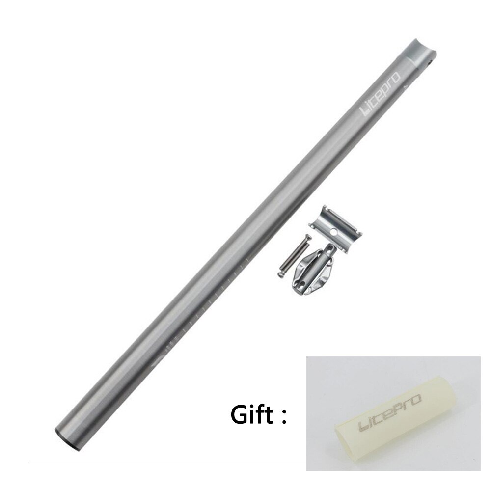 Sykkel setepost 33.9*600mm til dahon 412 sammenleggbar sykkel  sp8 setepinne al legering: Grå