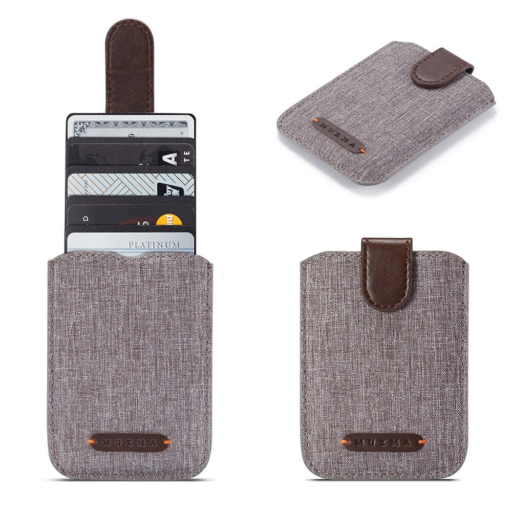 Canvas Leather Wallet Card Back Sticker For iPhone XS 6 6s 7 8 Plus 11 Pro Max Credit Card Slot For Samsung Note 10 Plus Xiaomi: Brown