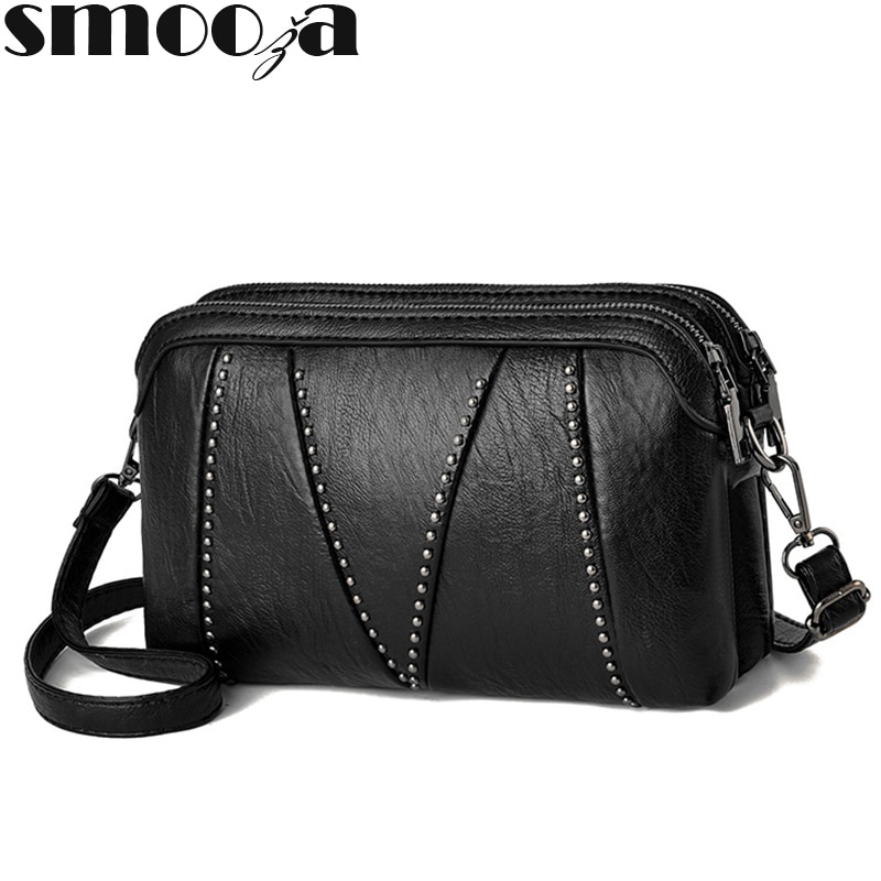 SMOOZA Frauen Handtasche Weichen pu Leder Schulter umhängetasche Luxus Damen Umhängetaschen Weiblich Bolsas