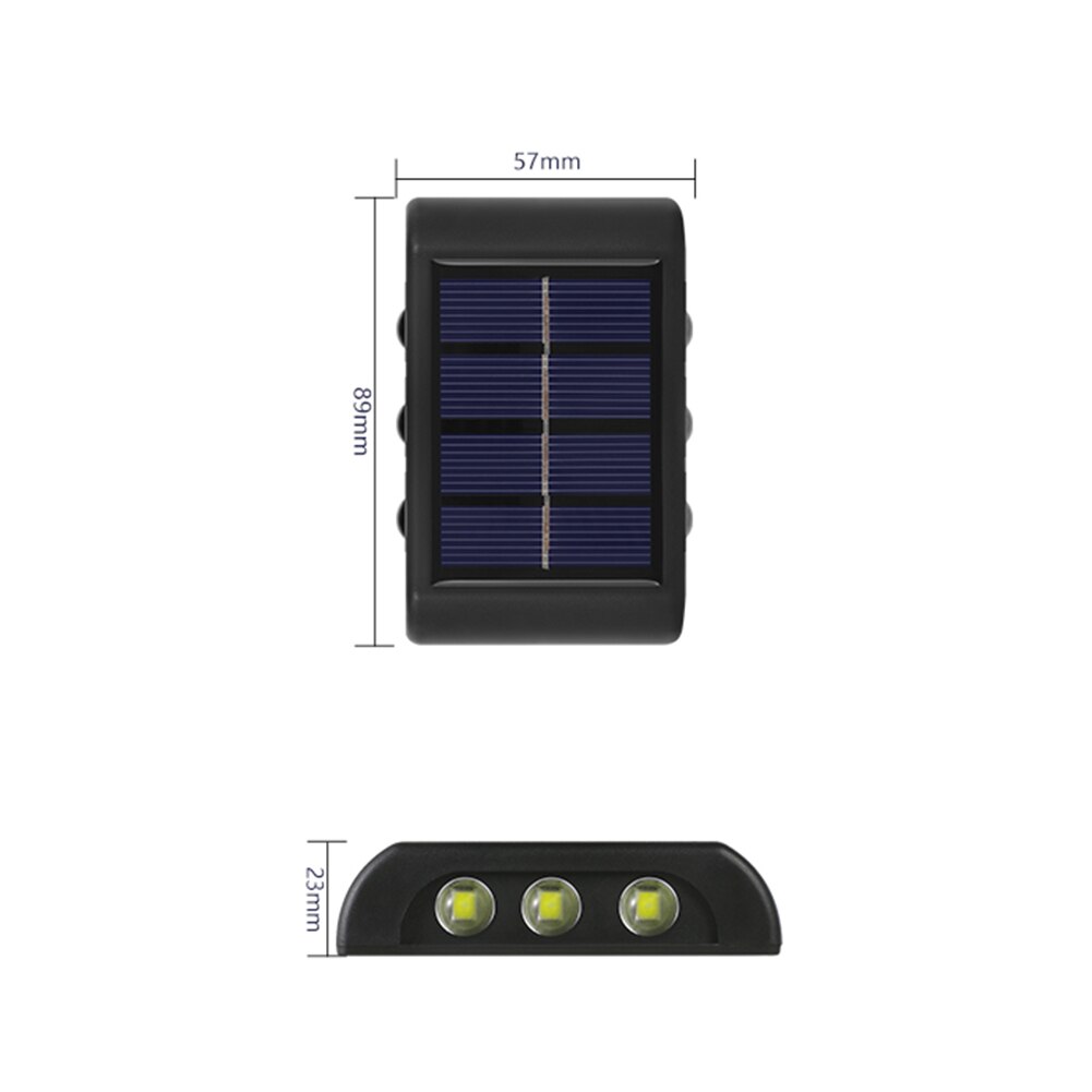 2 szt. Lampa solarna doprowadziło ścienna zewnętrzna ścieżka balkonowa ganek ogrodowy ulica dekoracje wodoodporna w górę iw dół światło lampy słoneczne