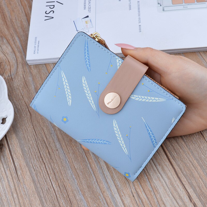 Women Long wallet Clutch Buckle printing Woman's Large Capacity Wallets Female Purse Lady Purses Phone Pocket Card Holder 515: S  blue 515