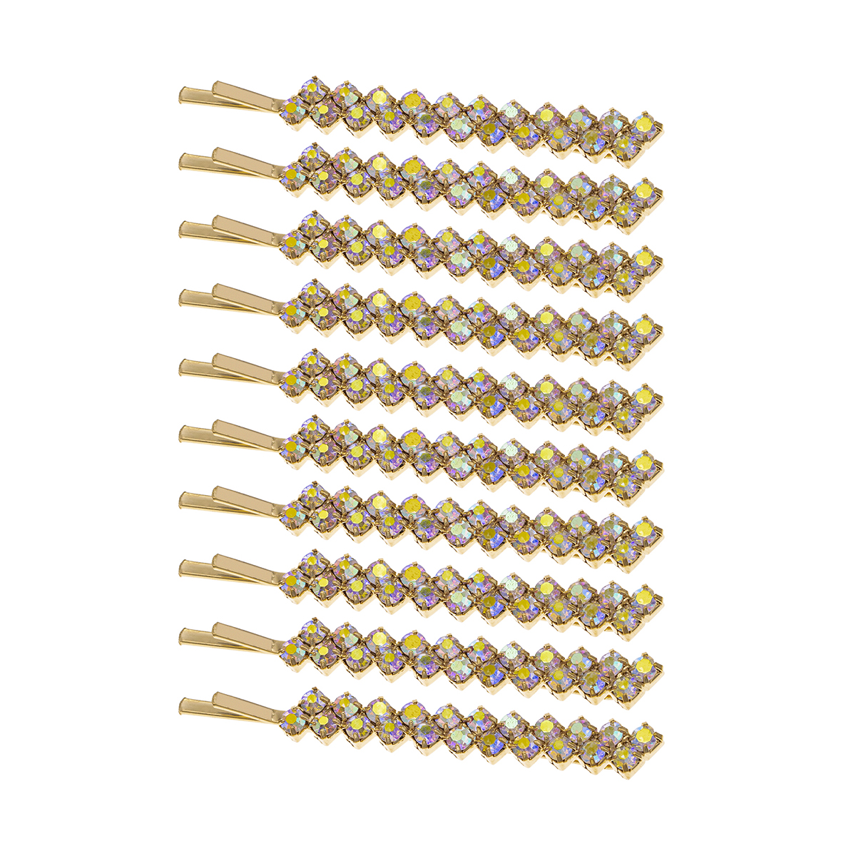 Pinzas para el pelo clásicas con diamantes de imitación para mujer, 10 piezas, horquillas simples, pasadores, de vacaciones: Azul cielo