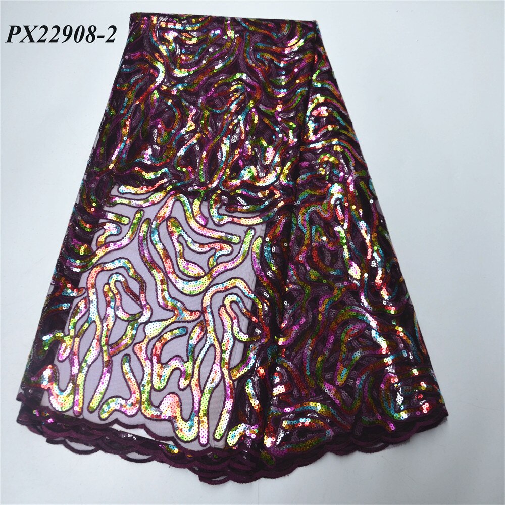 Tela de encaje francés transparente, de Rayas de lentejuelas bordadas, falda bonita, estilo africano: 2
