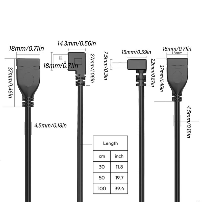 R6ff usb 2.0 hane hona förlängningssladd höger/vänster/uppåt- och nedåtkontakter (alternativ)