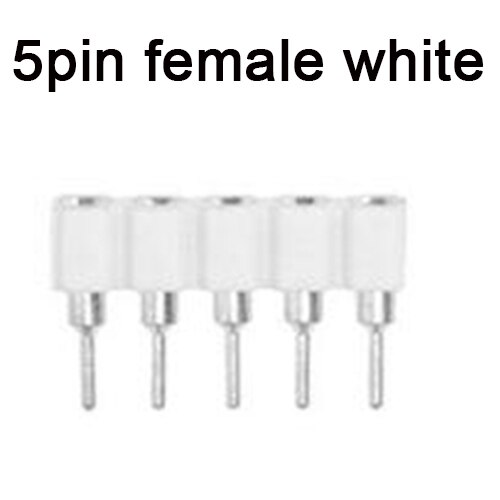 10Pcs 5Pin 5-Pin Rgbw Connector Adapter Pin Naald Mannelijke Vrouwelijke Plug Voor 5050 Rgbw Led Strip Licht led Accessoires: 5Pin Female White