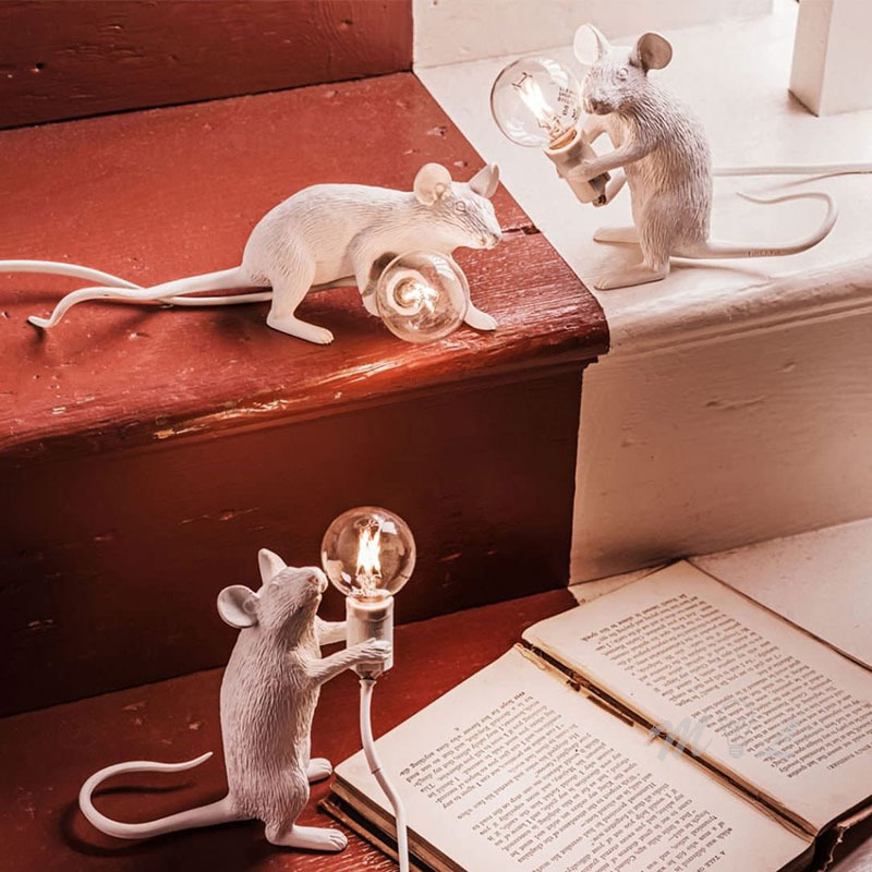 Maus Lampe Moderne Ratte Neben Lampe Kleine Mini Heimat Deko LED Nacht Lichter Dekorative Lampe Schreibtisch Lichter freundlicher Schlafzimmer Lampe e12