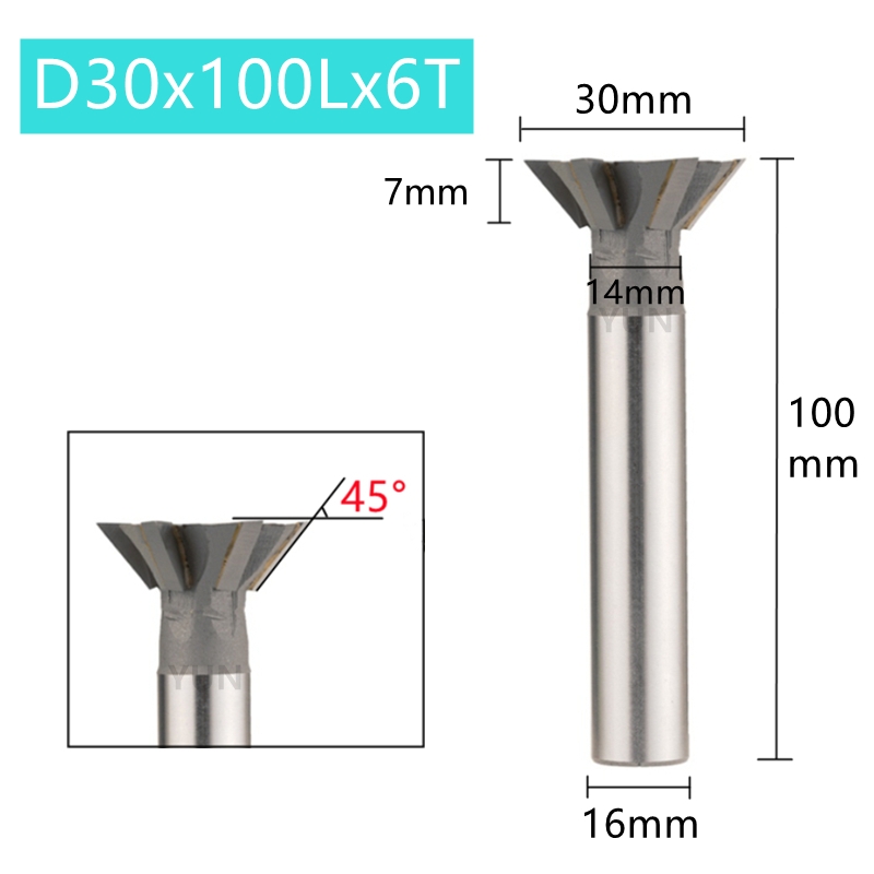 Dovetail Milling Cutter 45 Angle 60 Angle T-slot Milling Cutter Welding Insert Tungsten Carbide Tools CNC Machine Tool 12-60mm: >32mm