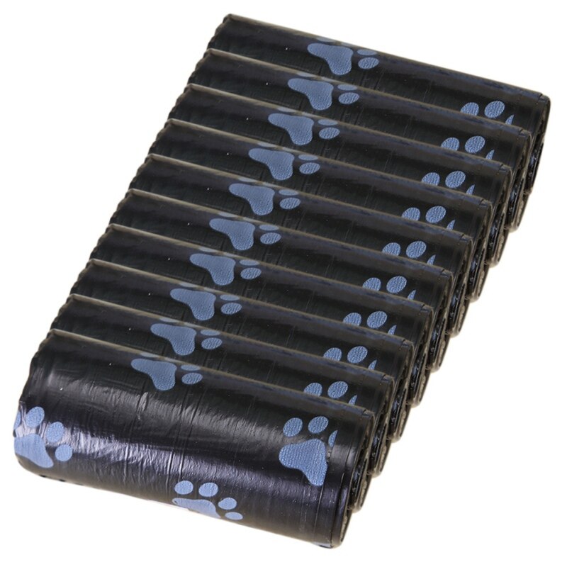 10 rolls=150pcs Degradable Pet Dog Waste Poop Bag With Paw Printing Doggy Bag Shit picking bags: B