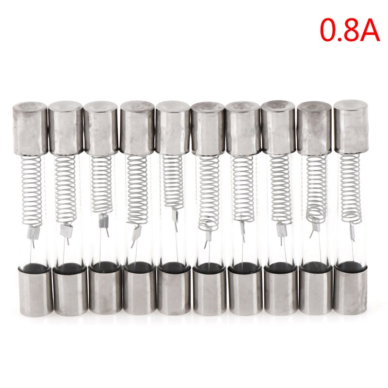 Fusible haute tension 0,65a 0,7a 0,75a 0,8a 0,9a 6x40mm | four à micro-ondes 5KV pratique, 10 pièces: A4