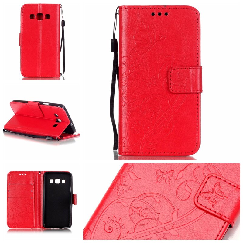 Telefonfodral till samsung  a 3 fodral butterfly stativ läder plånboksfodral skal samsung galaxy  a3 sm-a300f a300f a300