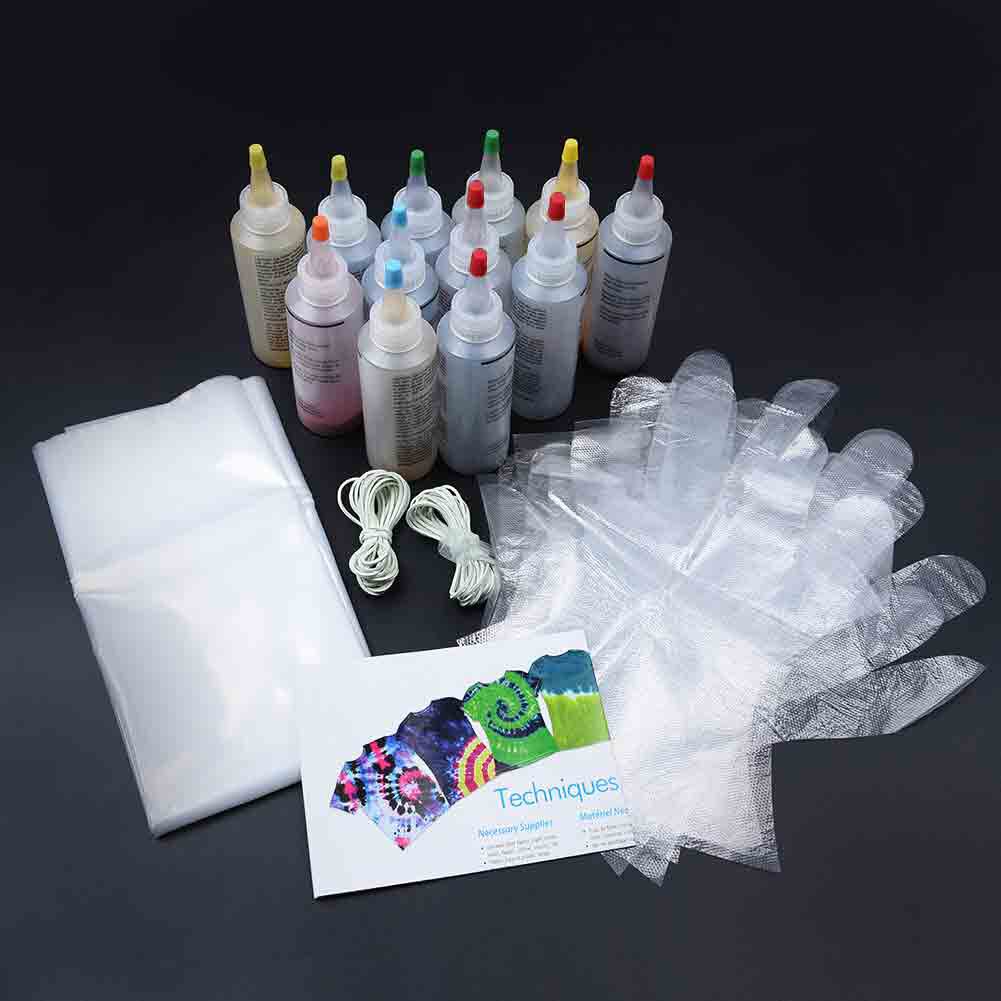 2/3 Color Tie Dye Kit Permanent DIY Fabric Textile Tie Dye Kit Clothing Graffiti Pigment Set Garment Tie Dye Pigment Set
