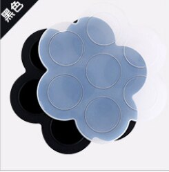 1 pièces silicone vaisselle quatre trous sept trous sain multi couleur simple et pratique enfants spécial boîte alimentaire supplémentaire: Black 7 holes