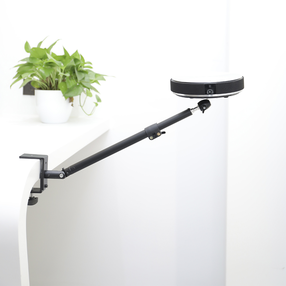 Treppiede con clip da tavolo Monitor da scrivania in piedi con testa a sfera da 1/4" Anello luminoso Staffa regolabile Supporto per fotocamera DSLR