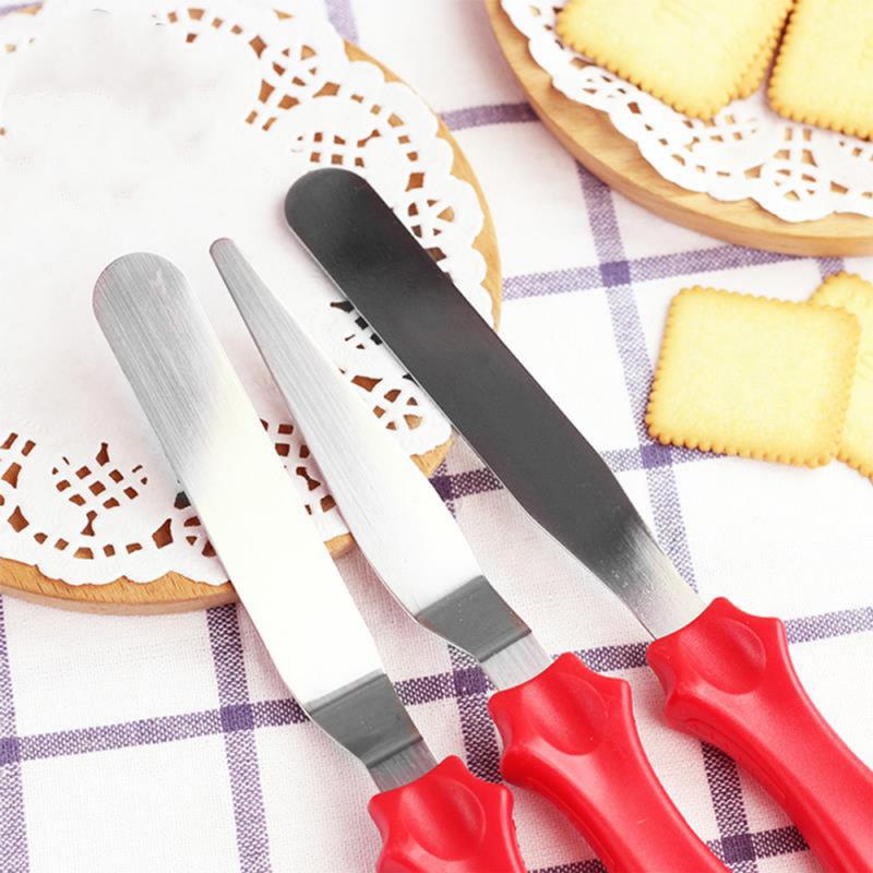 3Pcs Spatel Fondant Gebak Cake Spatel Rvs Icing Frosting Spreaders Boter Cake Mes Spatel Cake Soepeler