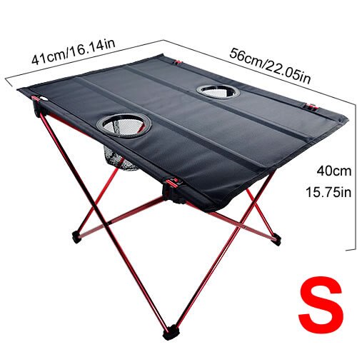 Lichtgewicht Draagbare Oxford Doek Waterdichte Opvouwbare Tafel Met Bekerhouders Voor Camping, Wandelen & Picknick: 01
