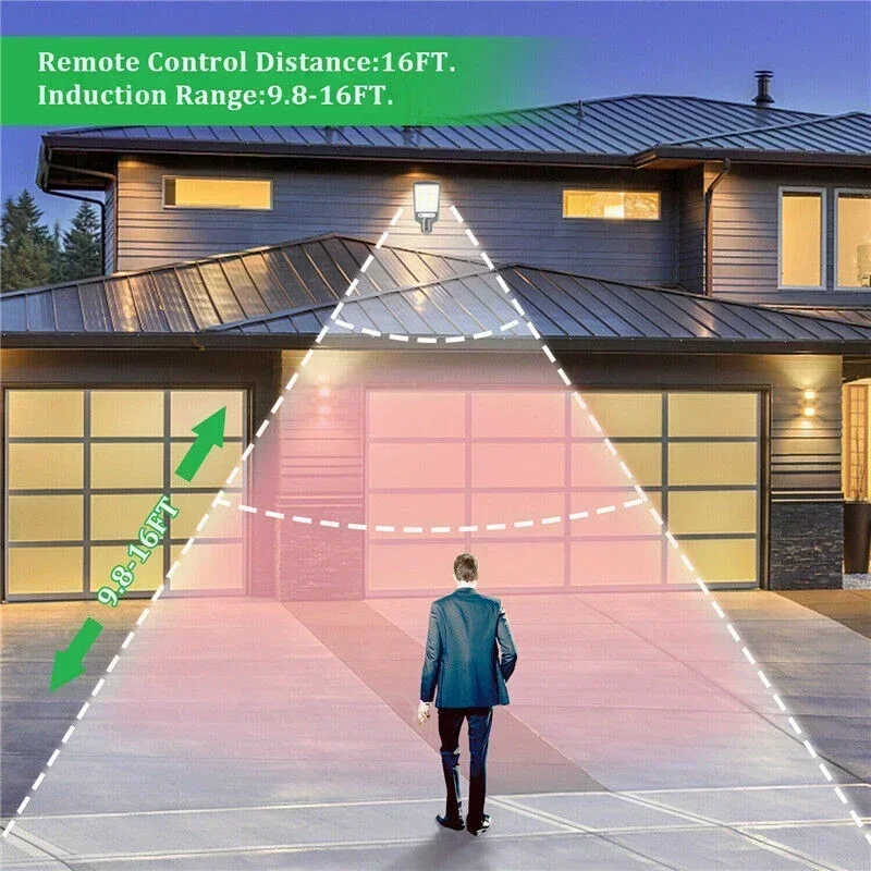 Zonne-Energie Straatverlichting Buiten Zonne-Energie Lamp Met 3 Lichtmodus Waterdichte Bewegingssensor Veiligheidsverlichting Voor Tuin Patio Pad Tuin