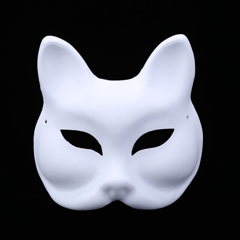 10 stk kat ræv umalet blank hvid maske kvinder dame piger venetiansk fest diy pulp masker jul påske: Ræv