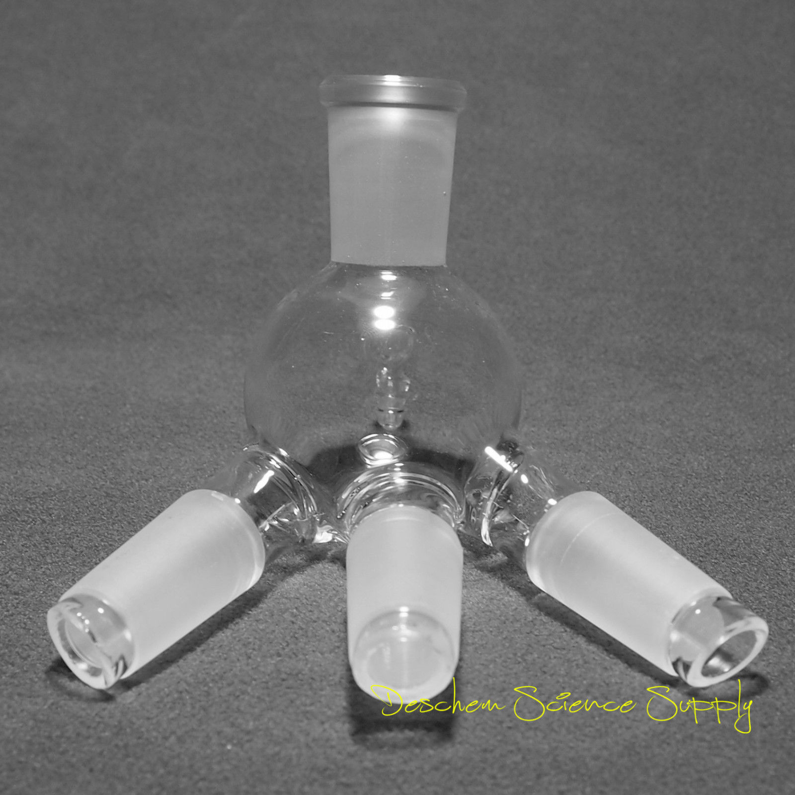 24/40,Glass Distillation Receiver Adapter,Cow Shpae,Lab Chemistry Glassware