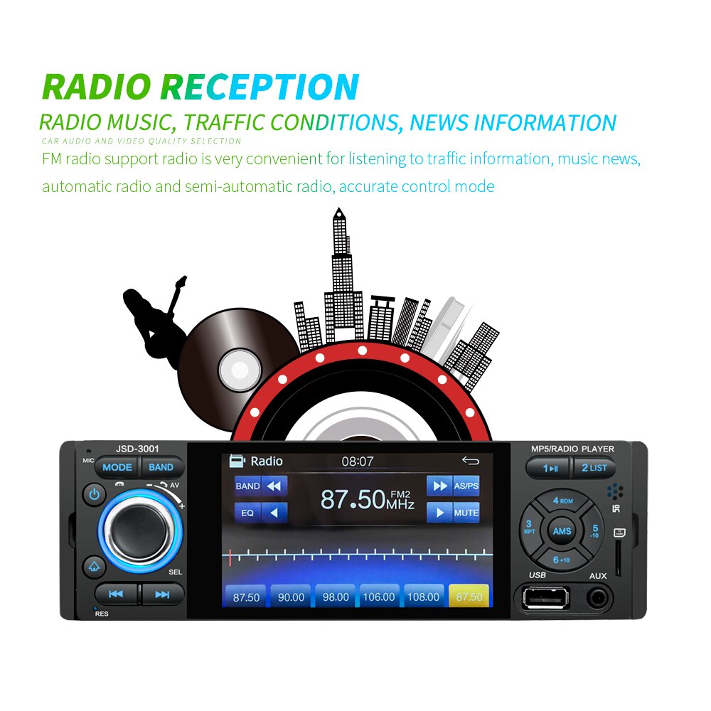 Car 4.1" High Definition Capacitive Touching Screen BT Car MP5 Player On-board USB Card Inserting Machine Car Radio Car Stereo