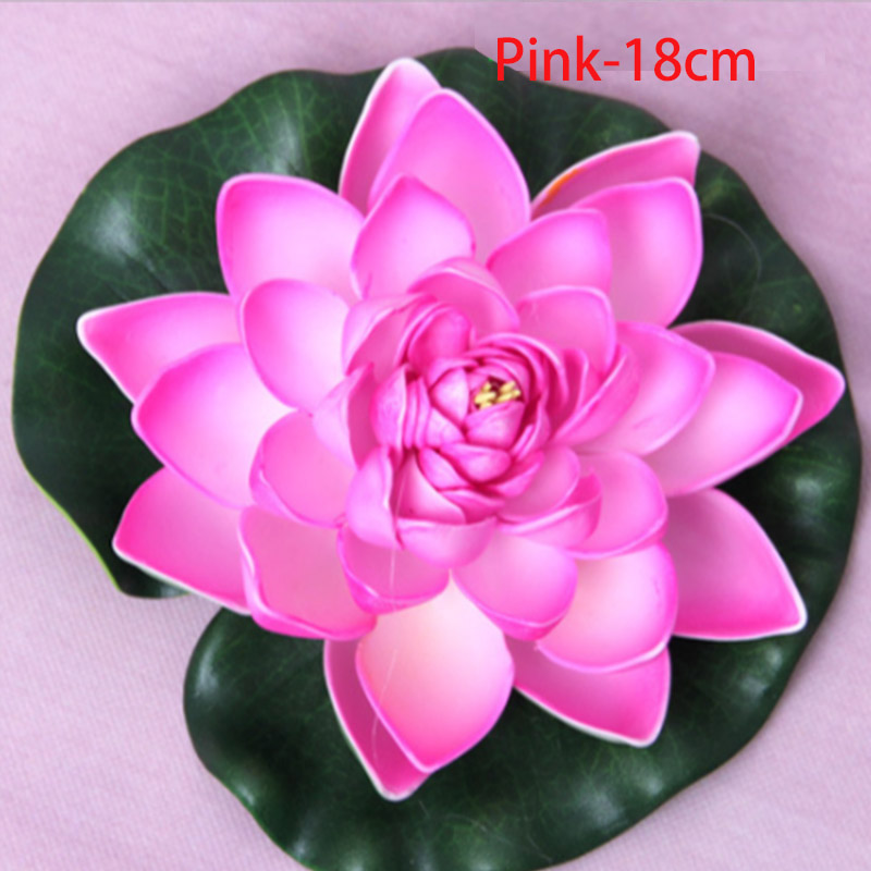 Künstliche Wasser Lilie Schwimm Blume Teich Anlage Ornament 10/18/28cm Hochzeit Heimat Garten Party Dekorationen: Rosa 18cm