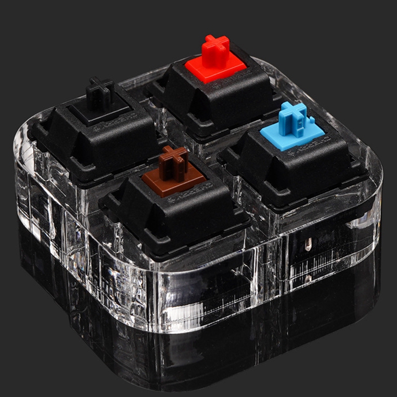 4 Key Caps Mechanical Keyboard Switches Tester Sampler Acrylic Caps Translucent Keycaps Kit for Cherry MX Testing Tool