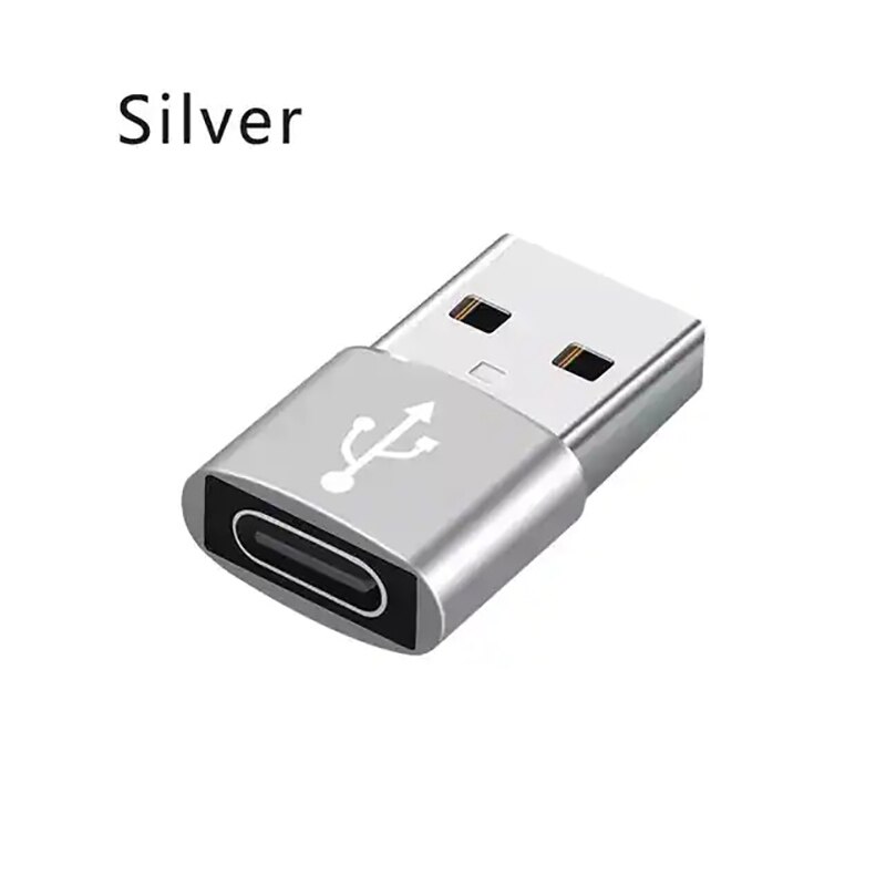D'OTG USB Type C Adaptateur USB 3.0 À type-c 3.1 Convertisseur de données USB c OTG Adaptateurs De Données De Charge USB Transfert Rapide 2 en 1 USBC Cabo: Silver