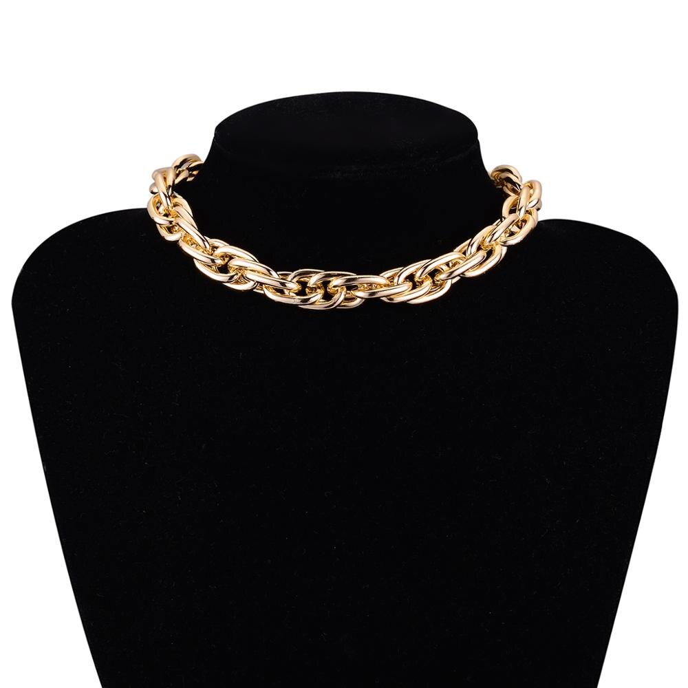 Curb Cubaanse Miami Chunky Dikke Ketting Choker Ketting Voor Vrouwen Mannen Verklaring Punk Hip Hop Hals Kraag Sieraden Goud Kleur ketting: style 2
