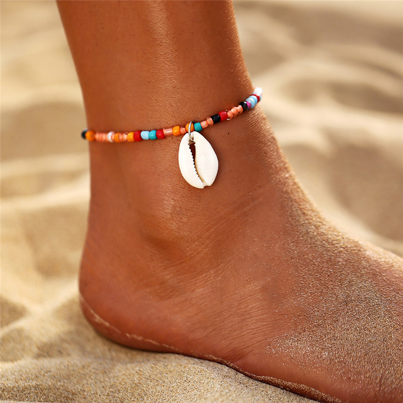 Boho Ocean Beach Scallop Shell Starfish Anklets for Women Vintage Multi Layers Ankle Bracelet Foot Leg Bracelet Summer Jewelry