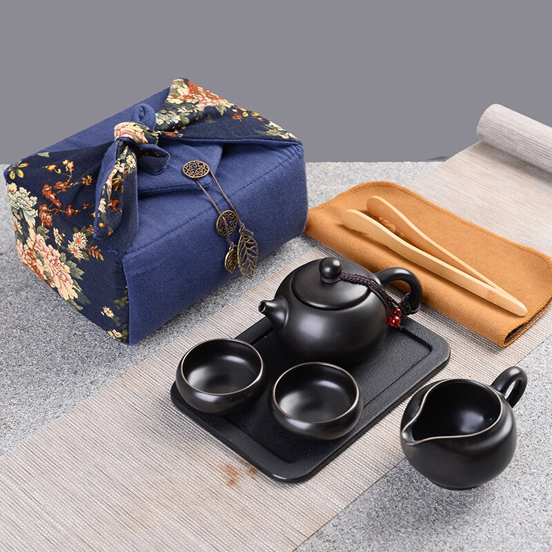 1set Japanese-style Ceramic Tea Set Portable Travel Teacups Travel Portable Porcelain Teaware Household Hone Office Drinkware: C