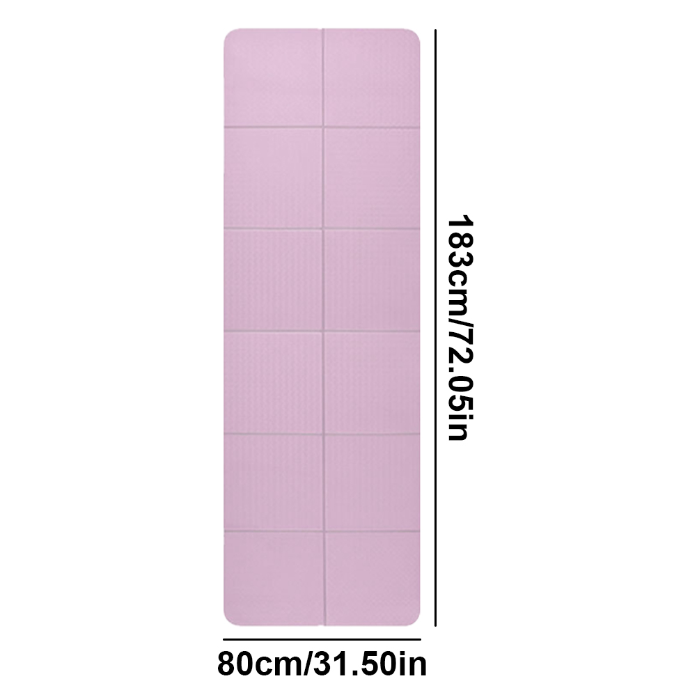 Sammenleggbar yogamatte dobbeltsidig støtdempende treningspute sklisikker yoga pilatesmatte hjemme kroppsbyggingsutstyr: Blå