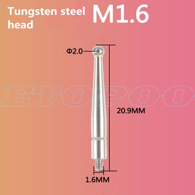 0-0.002mm 8 jewels Lever Indicator Analog Display Dial Lever Shockproof Dial test Gauge Indicator Meter Dial Micrometer 0-0.8mm: Tungsten steel head