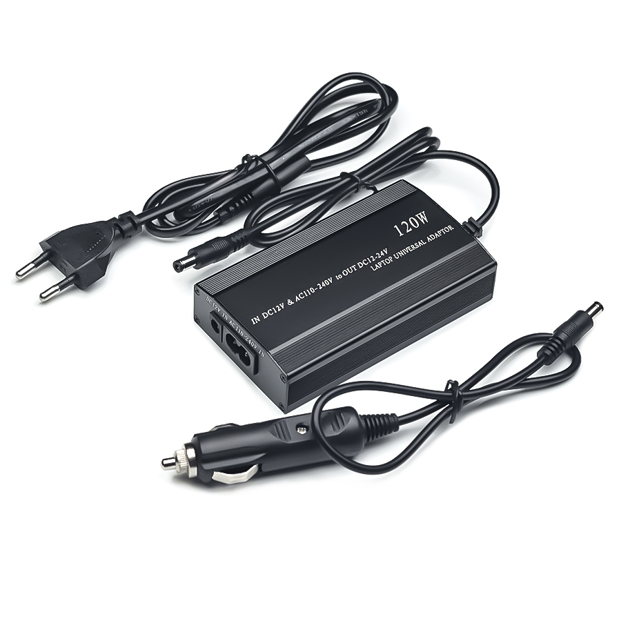 Multifunktionales Laptop-Netzteil, Autoladegerät, Computer-Adapter, 120 W, einstellbare Spannung für HP ASUS LENOVO ACER IBM