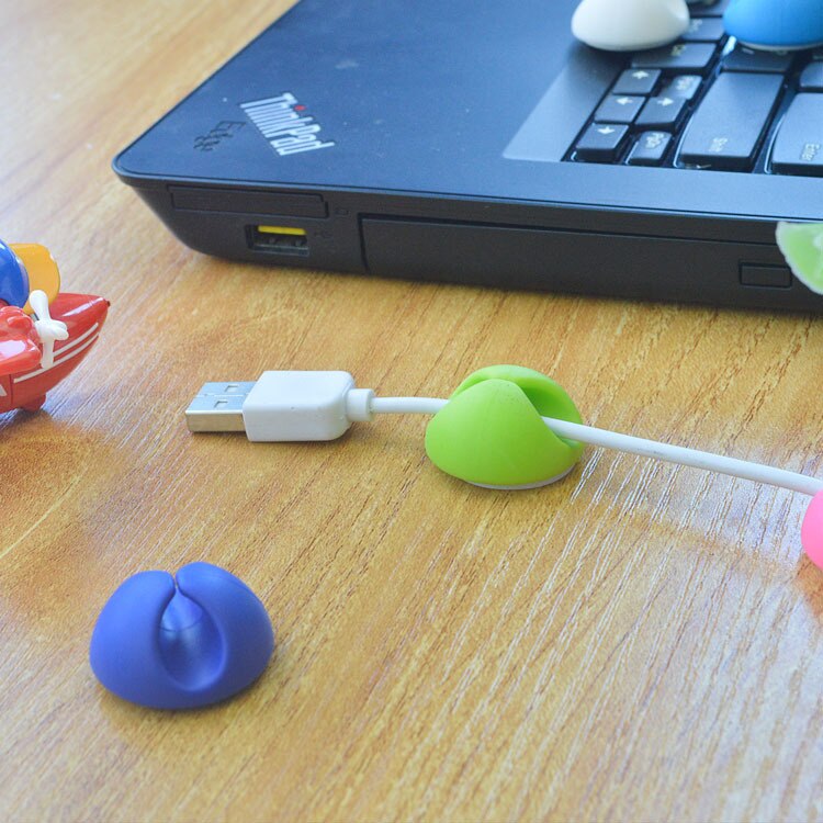 1 Stck Runde Clip telefon Kabel Wickler Spule Klemme Schutz Kopfhörer Krawatten Organizer Draht Kabel Fixer Halfter Sammlung Verwaltung
