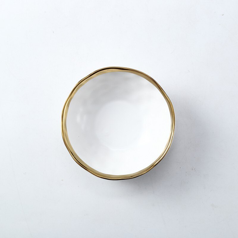 Luxury Gilded Western Food Steak Pasta Plate Household 10-inches Fruit Salad Dessert Dessert Plate Restaurant Tableware: 5.5-inches