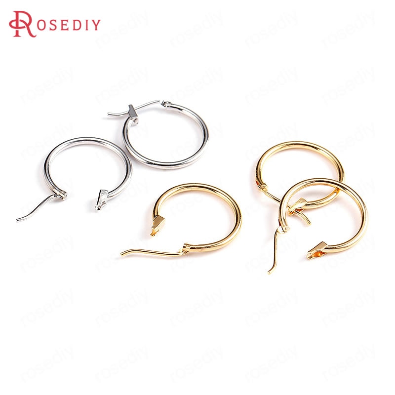 Boucles d'oreilles 10 pièces 18MM 24K couleur or plaqué laiton boucles d'oreilles cerceaux bricolage bijoux boucles d'oreilles trouvailles accessoires