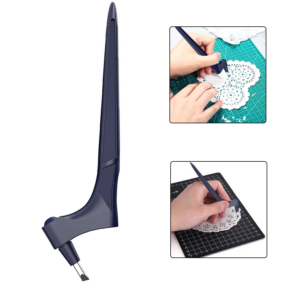Herramienta de tallado de papel con cabeza giratoria de 360 grados, pluma de grabado DIY para álbum de recortes, cuchillo de tallado, hojas, herramienta de tallado de madera